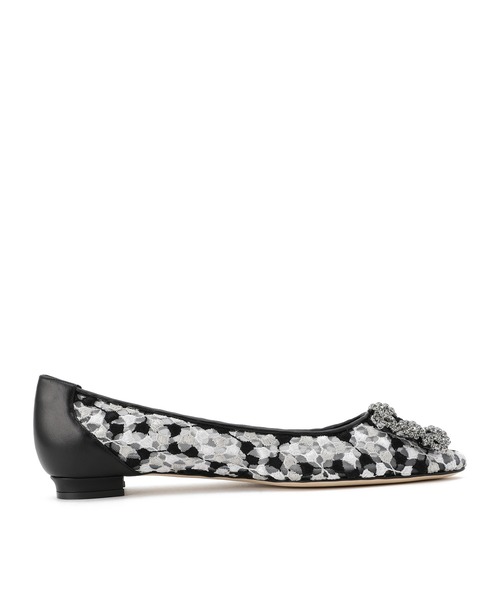 Manolo Blahnik（マノロ・ブラニク）の「MANOLO BLAHNIK / "HANGISI FLAT" ビジューマルチレースフラットパンプス（パンプス・レディース・ブラック・37/36）」の2枚目の写真