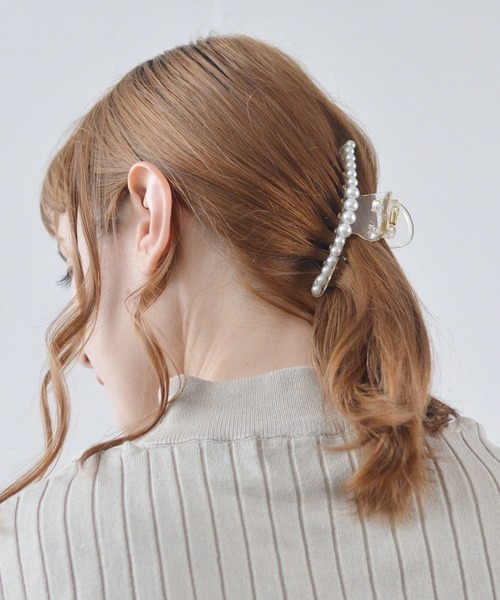 ma chere Cosette?(マシェールコゼット)の「パールクリアバンスクリップ(バレッタ/ヘアクリップ・レディース・クリア・FREE)」の1枚目の写真