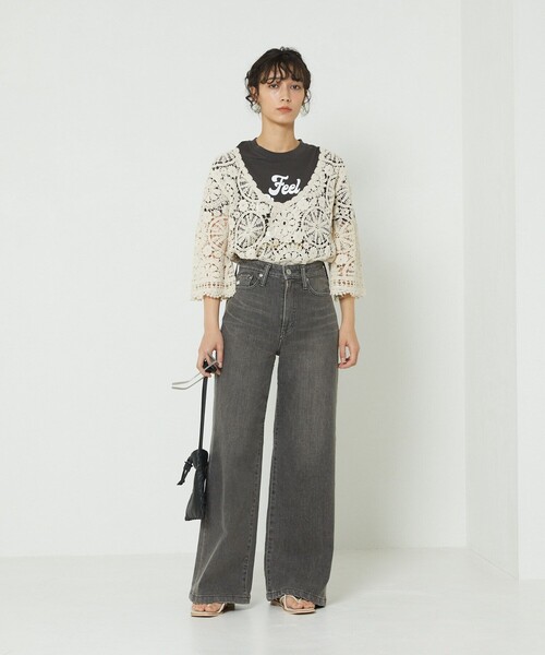 美品 サムシング フリークスストア 別注 リサ ワイド デニム パンツ XS FREAK'S STORE（フリークスストア）の「SOMETHING × FREAK'S