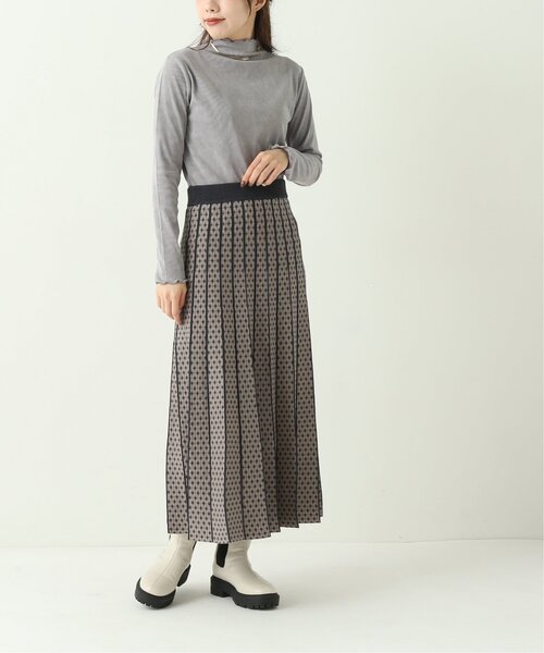 RAY CASSIN（レイカズン）の「ダイヤストライプニットスカート（スカート・レディース・ブラック/ブラウン/オレンジ/キナリ/ネイビー・FREE）」の12枚目の写真