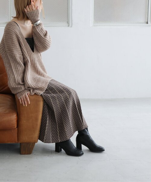 RAY CASSIN（レイカズン）の「ダイヤストライプニットスカート（スカート・レディース・ブラック/ブラウン/オレンジ/キナリ/ネイビー・FREE）」の18枚目の写真