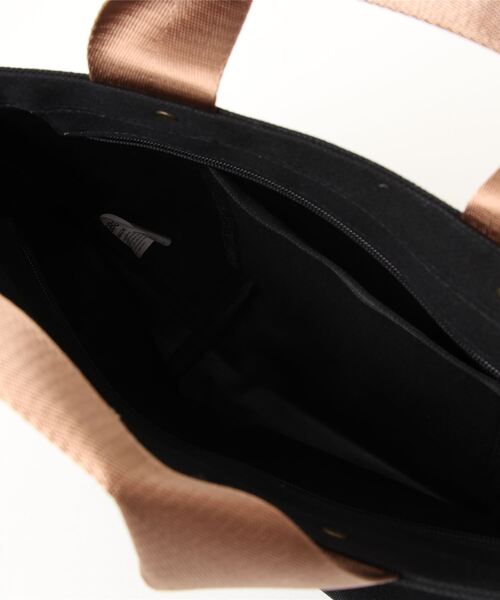 DONOBAN（ドノバン）の「裏ラミネート付きミニトート [E]（トートバッグ・レディース・モカ/イエロー系その他/ブラック・ONESIZE）」の5枚目の写真