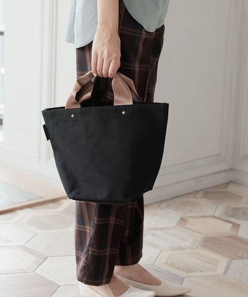 DONOBAN（ドノバン）の「裏ラミネート付きミニトート [E]（トートバッグ・レディース・モカ/イエロー系その他/ブラック・ONESIZE）」の2枚目の写真