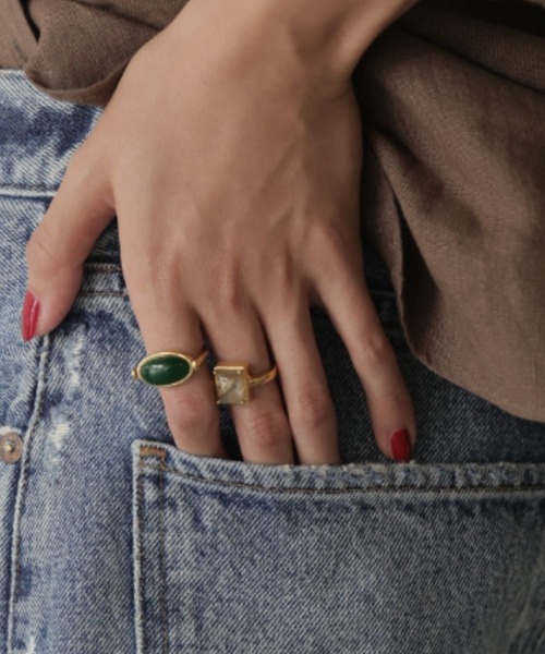 BABYLONE（バビロン）の「JAMIRAY / キューブストーンリング（リング・レディース・その他1/グリーン・FREE）」の8枚目の写真