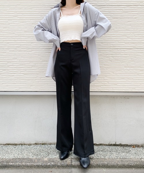 CLEA（クレア）の「オープンショルダー2WAYストライプボーイフレンドシャツ（シャツ/ブラウス・レディース・ブルー/グリーン・FREE）」の11枚目の写真