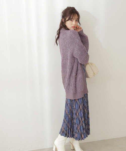 PROPORTION BODY DRESSING（プロポーションボディドレッシング）の「＜Ｅ＞ファンシーヤーンカーデ / 1211277900（ニット/セーター・レディース・オフホワイト/パープル/ベージュ・FREE）」の21枚目の写真