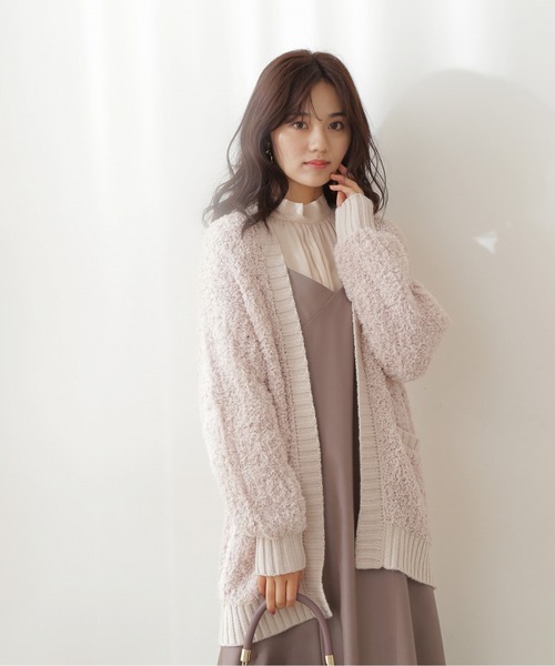 PROPORTION BODY DRESSING（プロポーションボディドレッシング）の「＜Ｅ＞ファンシーヤーンカーデ / 1211277900（ニット/セーター・レディース・オフホワイト/パープル/ベージュ・FREE）」の6枚目の写真