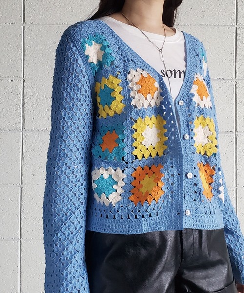 me+em select(ミームセレクト)の「パッチワーククロシェワイドカーディガン(カーディガン/ボレロ・レディース・ブラウン/ブラック/イエロー/ブルー/アイボリー・FREE)」の14枚目の写真