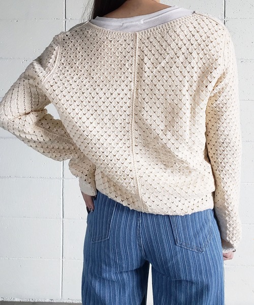 me+em select(ミームセレクト)の「パッチワーククロシェワイドカーディガン(カーディガン/ボレロ・レディース・ブラウン/ブラック/イエロー/ブルー/アイボリー・FREE)」の6枚目の写真