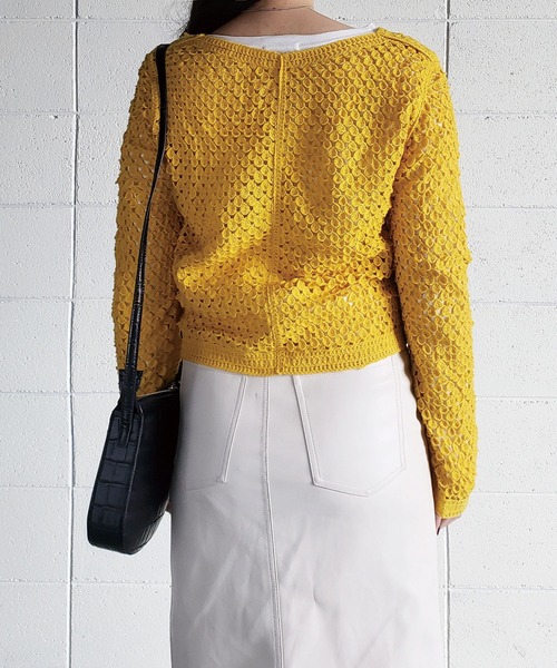 me+em select(ミームセレクト)の「パッチワーククロシェワイドカーディガン(カーディガン/ボレロ・レディース・ブラウン/ブラック/イエロー/ブルー/アイボリー・FREE)」の19枚目の写真