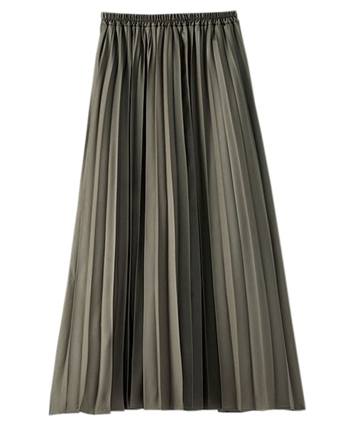 BELLUNA(ベルーナ)の「レザー調サテン素材プリーツスカート(スカート・レディース・ブラック/キャメル/チャコール/ピンクベージュ・SMALL/MEDIUM/LARGE/X-LARGE)」の6枚目の写真