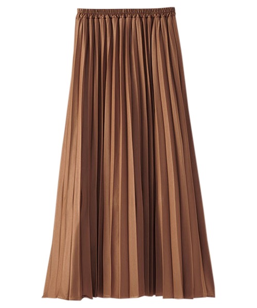 BELLUNA(ベルーナ)の「レザー調サテン素材プリーツスカート(スカート・レディース・ブラック/キャメル/チャコール/ピンクベージュ・SMALL/MEDIUM/LARGE/X-LARGE)」の7枚目の写真