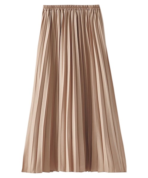 BELLUNA(ベルーナ)の「レザー調サテン素材プリーツスカート(スカート・レディース・ブラック/キャメル/チャコール/ピンクベージュ・SMALL/MEDIUM/LARGE/X-LARGE)」の8枚目の写真