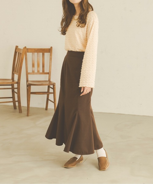 Ambre Neige（アンブルネージュ）の「クシュクシュメロートップス／【WEB/EC限定商品】（Tシャツ/カットソー・レディース・ベージュ/アイボリー・FREE）」の9枚目の写真