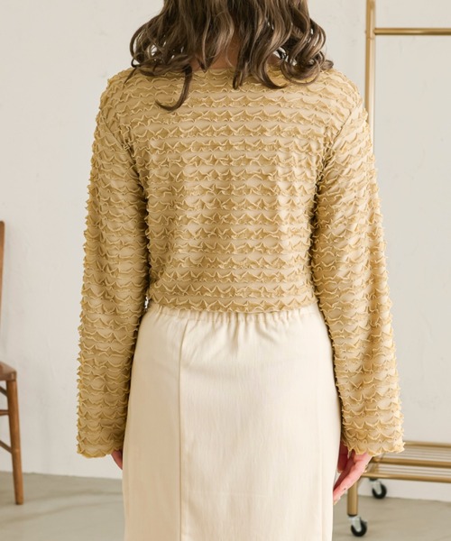 Ambre Neige（アンブルネージュ）の「クシュクシュメロートップス／【WEB/EC限定商品】（Tシャツ/カットソー・レディース・ベージュ/アイボリー・FREE）」の22枚目の写真