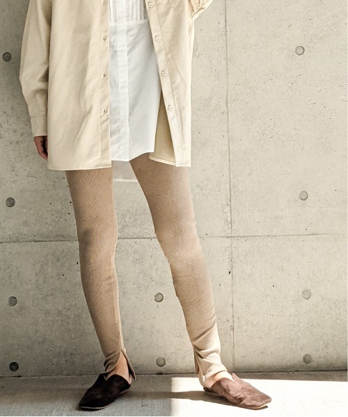 Per sist ence（パーシエンス）の「Per sist ence/パーシエンス　 リブ ストレッチレギンス（レギンス/スパッツ・レディース・ブラック/ベージュ/グレー/アイボリー・FREE）」の4枚目の写真