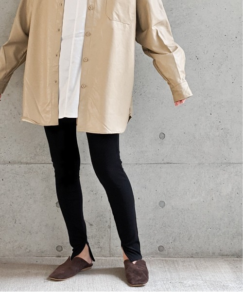 Per sist ence（パーシエンス）の「Per sist ence/パーシエンス　 リブ ストレッチレギンス（レギンス/スパッツ・レディース・ブラック/ベージュ/グレー/アイボリー・FREE）」の20枚目の写真