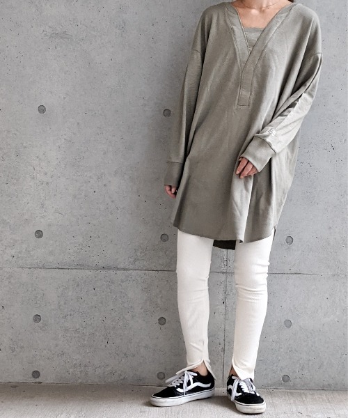 Per sist ence（パーシエンス）の「Per sist ence/パーシエンス　 リブ ストレッチレギンス（レギンス/スパッツ・レディース・ブラック/ベージュ/グレー/アイボリー・FREE）」の8枚目の写真