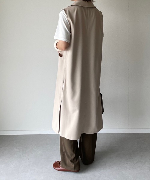 y/m by misato（イムバイミサト）の「エステルツイルテーラードベスト（ベスト・レディース・ブラック/ベージュ・FREE）」の19枚目の写真