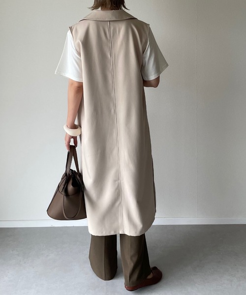 y/m by misato（イムバイミサト）の「エステルツイルテーラードベスト（ベスト・レディース・ブラック/ベージュ・FREE）」の16枚目の写真