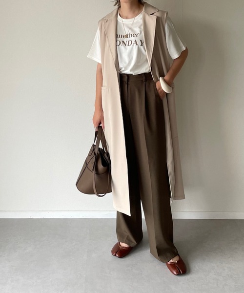 y/m by misato（イムバイミサト）の「エステルツイルテーラードベスト（ベスト・レディース・ブラック/ベージュ・FREE）」の13枚目の写真