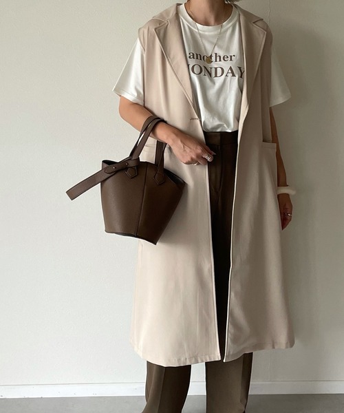 y/m by misato（イムバイミサト）の「エステルツイルテーラードベスト（ベスト・レディース・ブラック/ベージュ・FREE）」の22枚目の写真