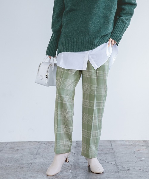 A part by(アパートバイ)の「ウールコンタックストレートパンツ 229832(その他パンツ・レディース・ブラック/アイボリー/ライトピンク/ライトグリーン・MEDIUM/LARGE)」の3枚目の写真