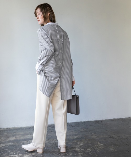 A part by(アパートバイ)の「ウールコンタックストレートパンツ 229832(その他パンツ・レディース・ブラック/アイボリー/ライトピンク/ライトグリーン・MEDIUM/LARGE)」の20枚目の写真