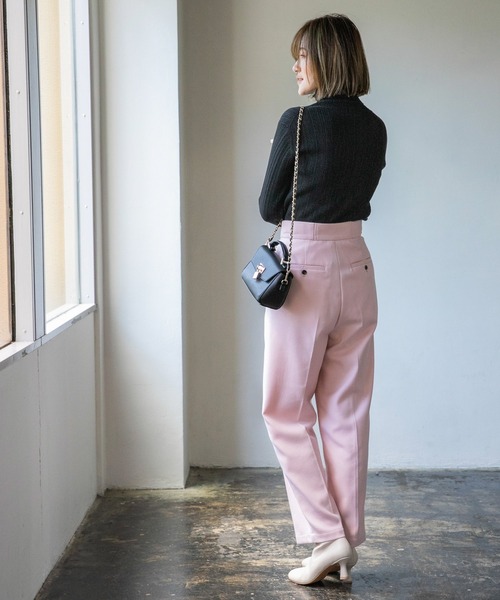 A part by(アパートバイ)の「ウールコンタックストレートパンツ 229832(その他パンツ・レディース・ブラック/アイボリー/ライトピンク/ライトグリーン・MEDIUM/LARGE)」の17枚目の写真