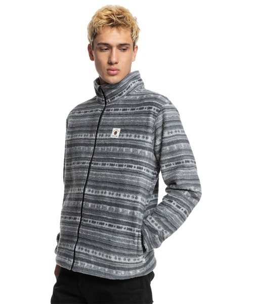 Quiksilver（クイックシルバー）の「CLEAN COASTS FLEECE/クイックシルバージップフリース（その他トップス・メンズ・ブラック/グリーン・SMALL/MEDIUM）」の3枚目の写真