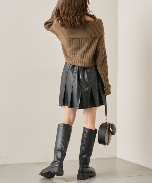 オフショルワイドリブニットトップス（ニット/セーター）｜Chico