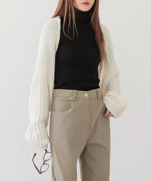 UNE MANSION(ユヌマンション)の「ルーズクロップドボレロニット(カーディガン/ボレロ・レディース・ネイビー/グレー/ブラウン/ピンク/スカイブルー/イエロー/ダークグレー/アイボリー/ブラック・FREE)」の17枚目の写真