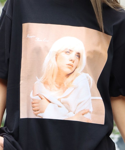 ROOPTOKYO(ループトウキョウ)の「BILLIE EILISH/ビリーアイリッシュ Happier Than Album Cover Tシャツ グラフィックT フォトプリント(Tシャツ/カットソー・メンズ・ブラック・L/XL/M)」の6枚目の写真