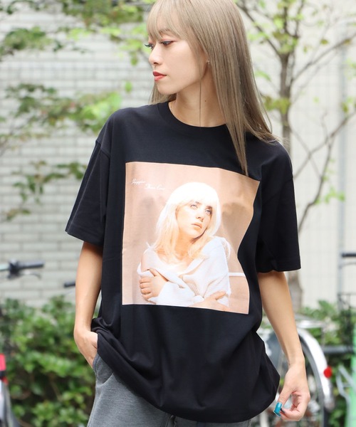 ROOPTOKYO(ループトウキョウ)の「BILLIE EILISH/ビリーアイリッシュ Happier Than Album Cover Tシャツ グラフィックT フォトプリント(Tシャツ/カットソー・メンズ・ブラック・L/XL/M)」の3枚目の写真