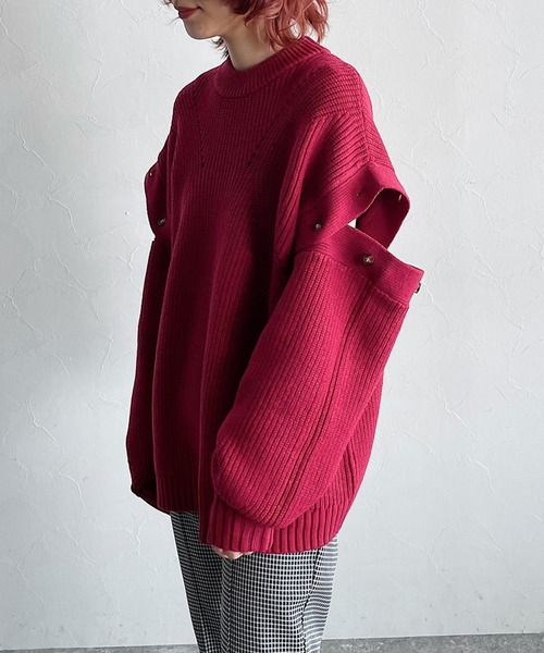 PAGEBOY（ページボーイ）の「スリーブレイヤードニット（ニット/セーター・レディース・オフホワイト/ピンク系その他/ブラック/グリーン系その他・FREE）」の22枚目の写真