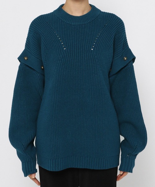 PAGEBOY（ページボーイ）の「スリーブレイヤードニット（ニット/セーター・レディース・オフホワイト/ピンク系その他/ブラック/グリーン系その他・FREE）」の13枚目の写真