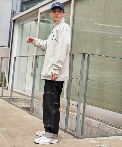 Snap club(スナップクラブ)の「【Snap club】裏起毛ワンポイント刺繍ロゴ オーバーサイズ スウェットジップジャケット(ブルゾン・メンズ・ライトブルー/オートミール/ダークベージュ・M/L)」の14枚目の写真