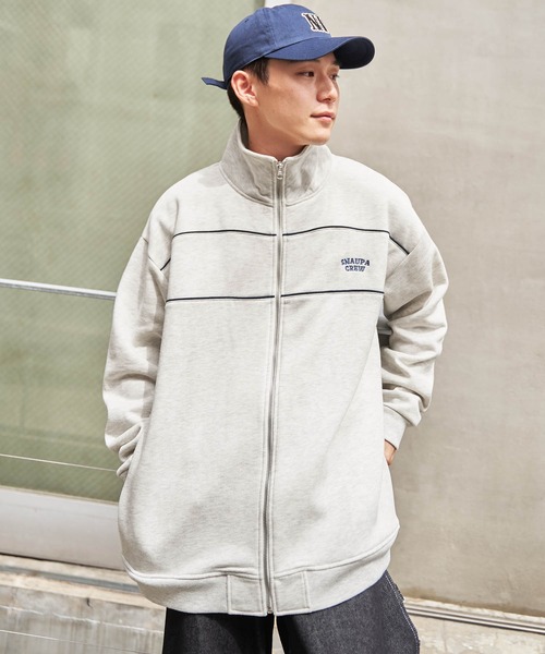 Snap club(スナップクラブ)の「【Snap club】裏起毛ワンポイント刺繍ロゴ オーバーサイズ スウェットジップジャケット(ブルゾン・メンズ・ライトブルー/オートミール/ダークベージュ・M/L)」の10枚目の写真