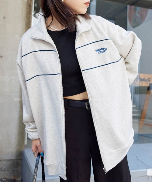 Snap club(スナップクラブ)の「【Snap club】裏起毛ワンポイント刺繍ロゴ オーバーサイズ スウェットジップジャケット(ブルゾン・メンズ・ライトブルー/オートミール/ダークベージュ・M/L)」の19枚目の写真