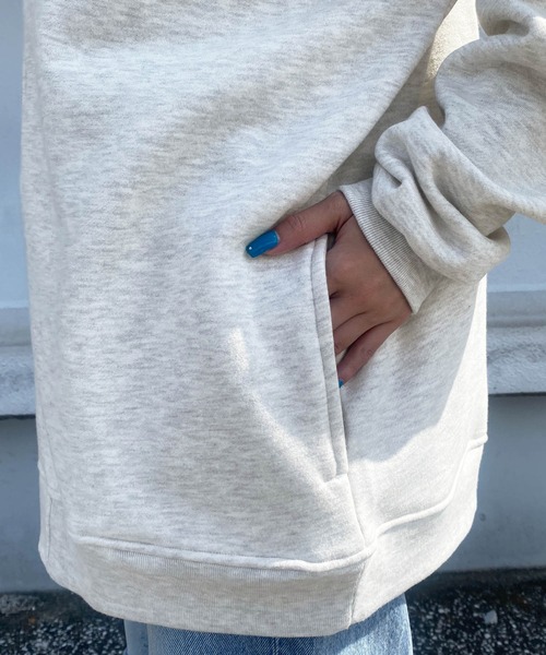 Snap club(スナップクラブ)の「【Snap club】裏起毛ワンポイント刺繍ロゴ オーバーサイズ スウェットジップジャケット(ブルゾン・メンズ・ライトブルー/オートミール/ダークベージュ・M/L)」の20枚目の写真