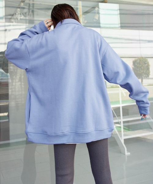 Snap club(スナップクラブ)の「【Snap club】裏起毛ワンポイント刺繍ロゴ オーバーサイズ スウェットジップジャケット(ブルゾン・メンズ・ライトブルー/オートミール/ダークベージュ・M/L)」の22枚目の写真