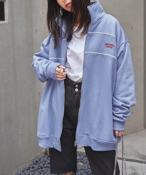 Snap club(スナップクラブ)の「【Snap club】裏起毛ワンポイント刺繍ロゴ オーバーサイズ スウェットジップジャケット(ブルゾン・メンズ・ライトブルー/オートミール/ダークベージュ・M/L)」の17枚目の写真