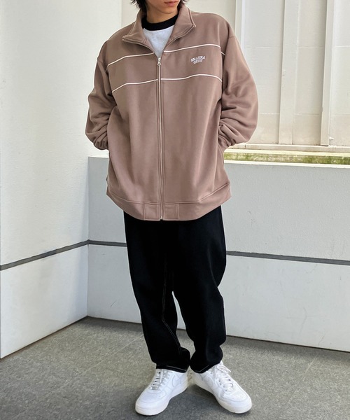 Snap club】裏起毛ワンポイント刺繍ロゴ オーバーサイズ スウェット