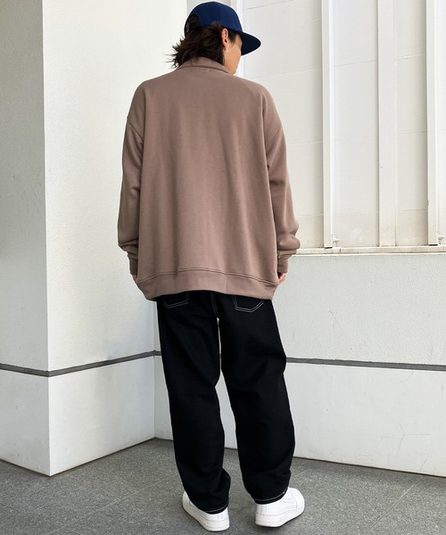 Snap club】裏起毛ワンポイント刺繍ロゴ オーバーサイズ スウェット