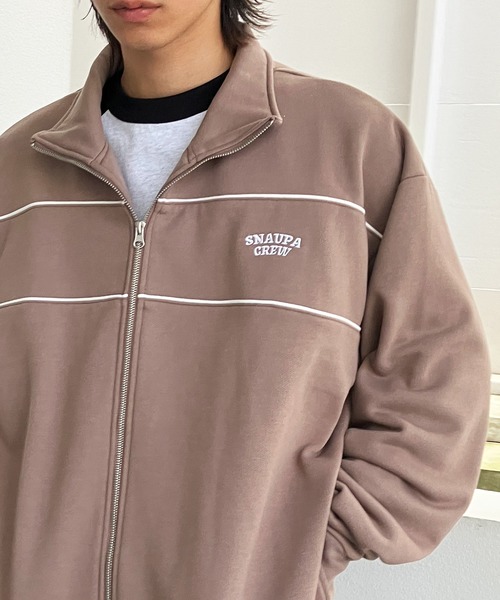 Snap club(スナップクラブ)の「【Snap club】裏起毛ワンポイント刺繍ロゴ オーバーサイズ スウェットジップジャケット(ブルゾン・メンズ・ライトブルー/オートミール/ダークベージュ・M/L)」の6枚目の写真