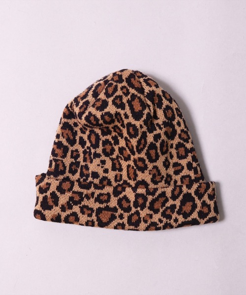 BAYBLO(ベイブロ)の「(CR)【ユニセックス】レオパード ジャガード ニットキャップ(ニットキャップ/ビーニー・レディース・レオパード・FREE)」の3枚目の写真