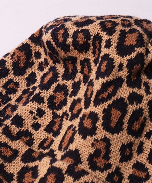 BAYBLO(ベイブロ)の「(CR)【ユニセックス】レオパード ジャガード ニットキャップ(ニットキャップ/ビーニー・レディース・レオパード・FREE)」の4枚目の写真