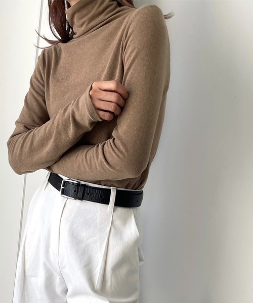 CANAL JEAN（キャナルジーン）の「El mar(エルマール) ウォームインナーハイネック（Tシャツ/カットソー・レディース・ブラック/ブラウン/アイボリー/ミント・ONE SIZE）」の3枚目の写真