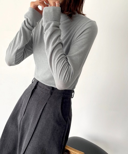 CANAL JEAN（キャナルジーン）の「El mar(エルマール) ウォームインナーハイネック（Tシャツ/カットソー・レディース・ブラック/ブラウン/アイボリー/ミント・ONE SIZE）」の4枚目の写真