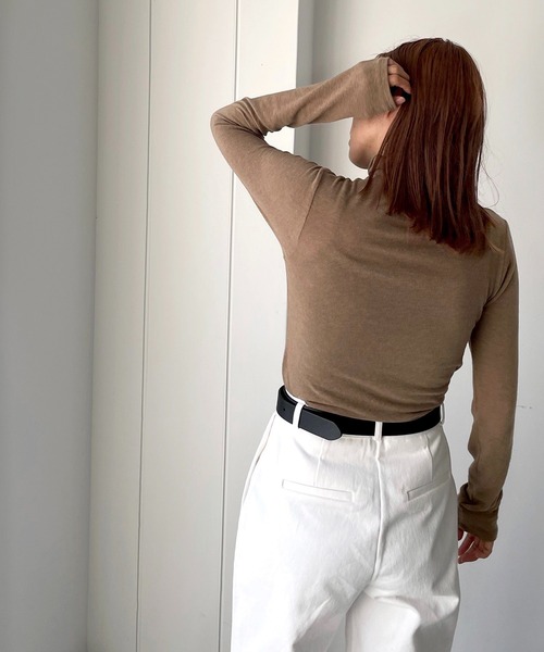 CANAL JEAN（キャナルジーン）の「El mar(エルマール) ウォームインナーハイネック（Tシャツ/カットソー・レディース・ブラック/ブラウン/アイボリー/ミント・ONE SIZE）」の12枚目の写真